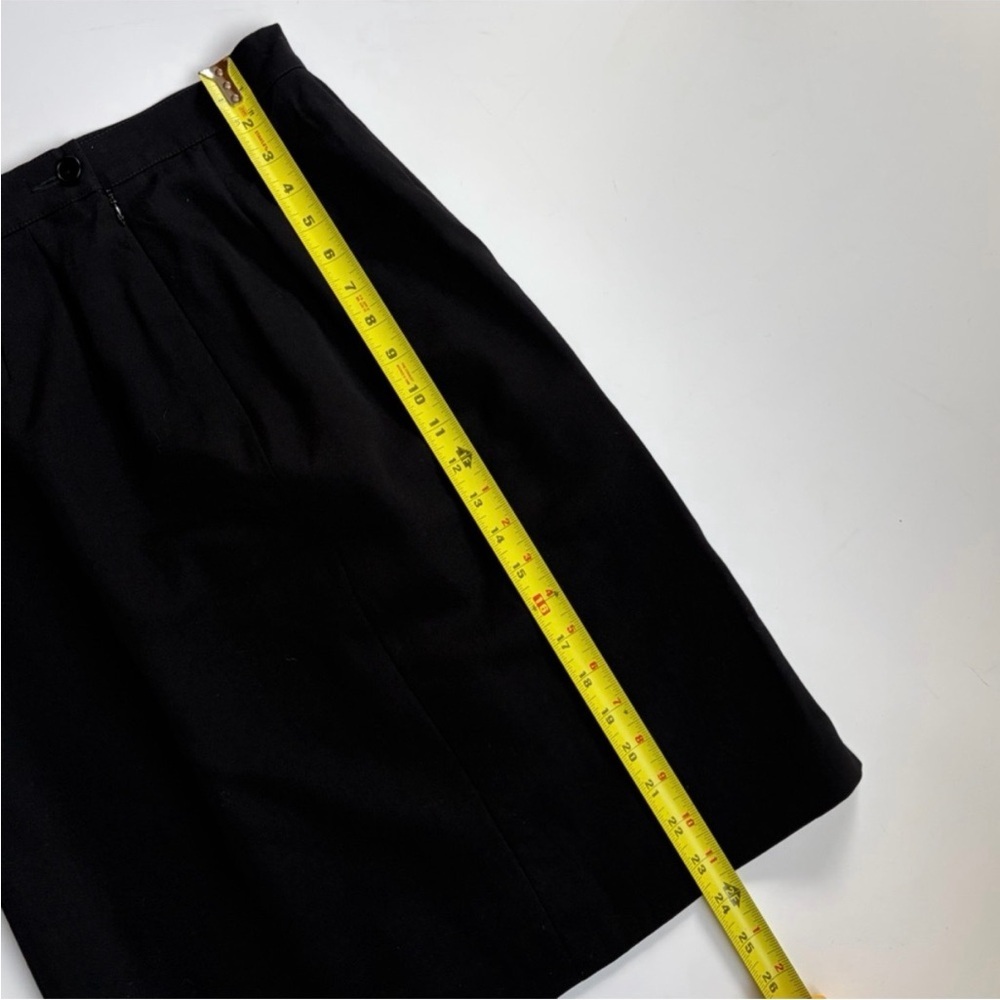 Vintage Yves Saint Laurent Wool Skirt Black Made France US 8 - Picture 9 of 12
